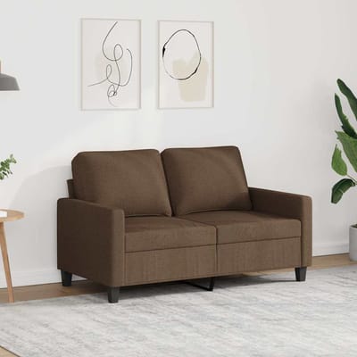 vidaXL - Tweezitsbank - 120 - cm - stof - bruin