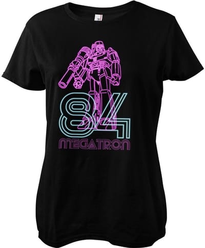 Transformers Megatron 84 Neon Girly Tee dames-T-shirt zwart