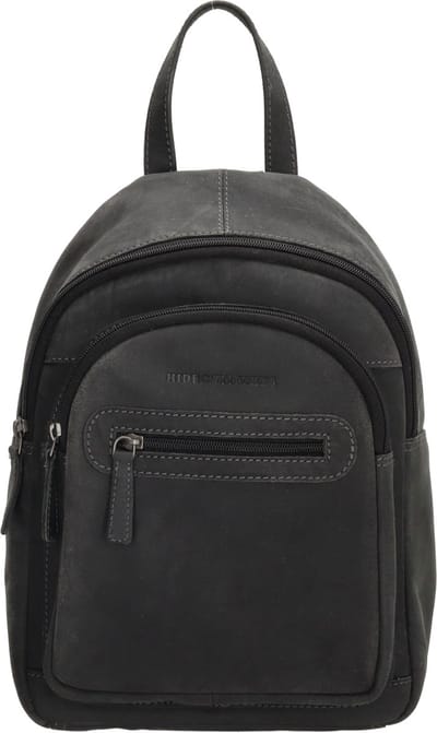 Hide & Stitches Idaho Rugzak - 100% Leer - Zwart