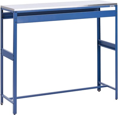 Stalen Bartafel - Buitenkeuken Tafel - Terras Genieten - Roestvrijstalen Werkblad - 40x120x105 cm - Blauw