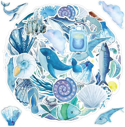 Marine thema stickers set - Waterdichte en grappige graffiti stickers voor het versieren van waterflessen, koffers en fietsen. Perfect voor creatief gebruik!