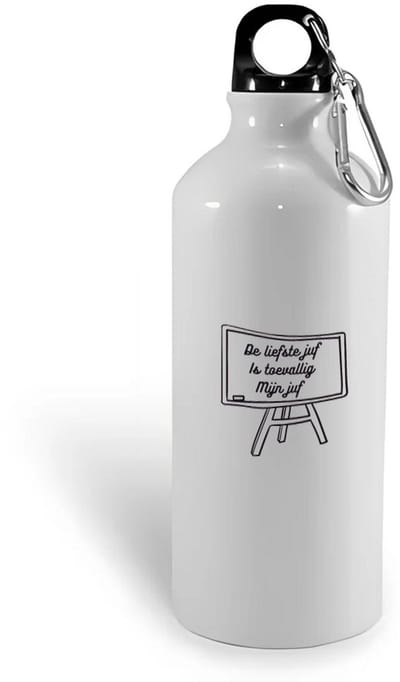 Hacebo® - De liefste juf is toevallig mijn juf waterfles - Juf - Juf - Leraar - water fles - 400ML