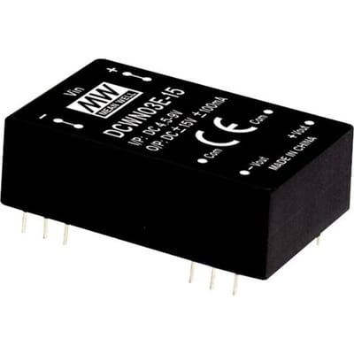 MEAN WELL DCWN03E-12 DC/DC-convertermodule 125 mA 3 W Aantal uitgangen: 2 x Inhoud 1 stuk(s)