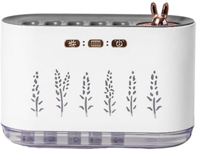 Luchtbevochtiger-5-Nozzle Aroma Diffuser en Luchtbevochtiger - 700ml Grote Capaciteit - Muziekgesynchroniseerde LED-verlichting met 20 Modi - Automatische Uitschakeling - Luxe Geurverspreider voor Slaapkamer en Kantoor - Wit