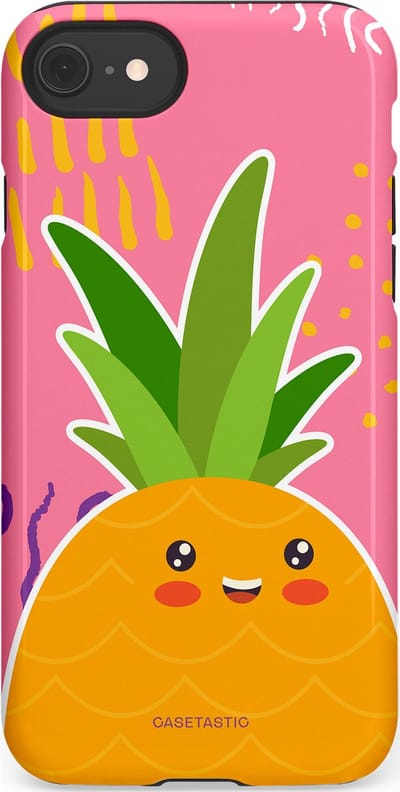 Casetastic Hoesje Geschikt voor Apple iPhone 7/8/SE - Stijlvolle Beschermende Duo-layer Case - Zoete Ananasdroom