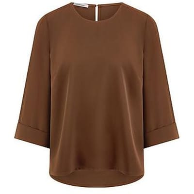 Blouse ronde hals Van Peter Hahn bruin