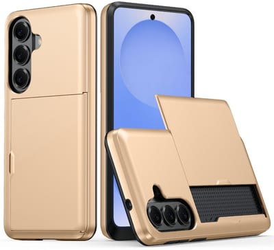Coverup Hoesje - Geschikt voor Samsung Galaxy A37 Hoesje - Coverup Hybrid Card Slider Back Cover - Goud