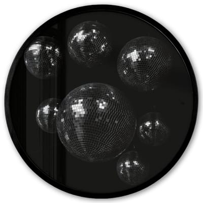 Poster in lijst Rond - Fotolijst 40x40 cm - Posters - Discoballen - Minimalistisch - Zwart - Ronde posterlijst zwart - Decoratie - Wanddecoratie woonkamer - Muurdecoratie slaapkamer