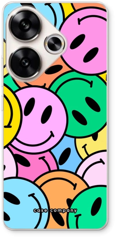 Case Company® - Hoesje geschikt voor Xiaomi Poco F6 hoesje - Smiley N°1 - Soft Cover Telefoonhoesje - Bescherming aan alle Kanten en Schermrand