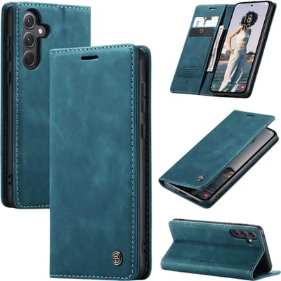 Caseme Samsung Galaxy A56 Business Bookcase Hoesje Blauw