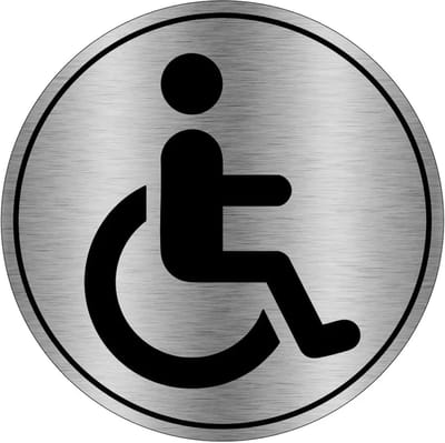 Invalide WC bordje - gecoat brushed aluminium | 10 cm
