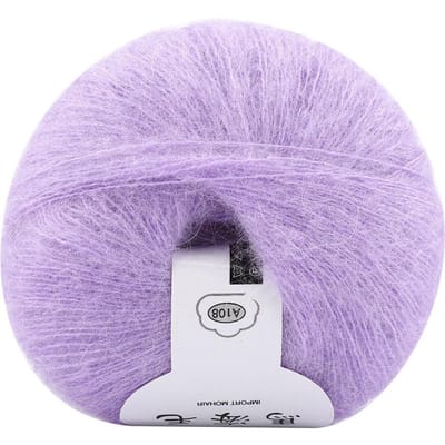 Fil de laine à tricoter Mohair doux, fournitures de fil à Crochet pour châle, écharpe, bricolage (pourpre)