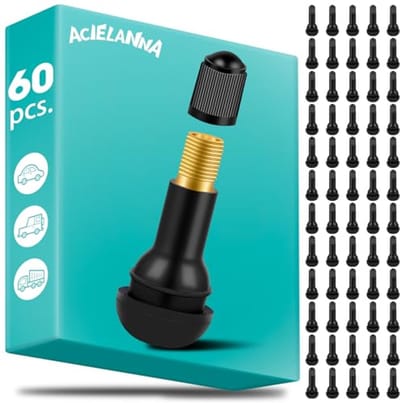 60 stuks universele rubberen snap-in ventielen voor auto, motorfiets en fiets