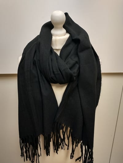 Lange dames warme sjaal Taylor-effen zwart-wintersjaal