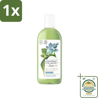 1 x Dove Powered by Plants - Oil Body Wash - Eucalyptus - 250 ml- Natuurlijke Verzorging - Eucalyptus - Olie - Lichaamsschoonmaak - Hydraterende Douche