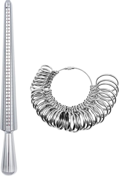 Purepeak Ringmaat Meter geschikt voor EU, Frans en US maten - Ring Sizer - Ringmeter - RVS