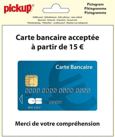 Pickup pictogram 15x15 cm Carte bancaire acceptee