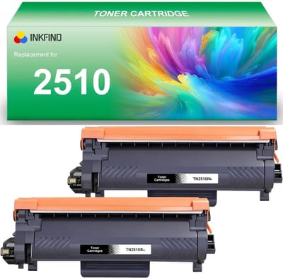 INKFIND TN2510 tonercartridge voor Brother 2510 TN2510 TN-2510 tonercartridge multipack 2 stuks (Zwart x 2)