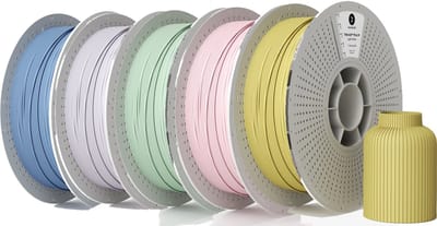 Kexcelled PLA Mat Combideal - 5 x 1kg 3D Printer Filament - Ice Blue, Lavender, Vivid Cyan, Slender Pink, Light Yellow