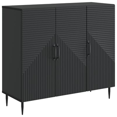 vidaXL - Dressoir - Zwart - 89 - x - 34,5 - x - 80 - cm - Bewerkt - hout