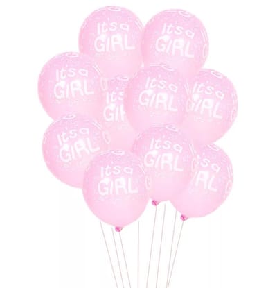 Roze Ballonnen Set 10 stuks - met opdruk It's a Girl - - Babyshower - Kraam Cadeau - Geboorte - Hoera een Meisje