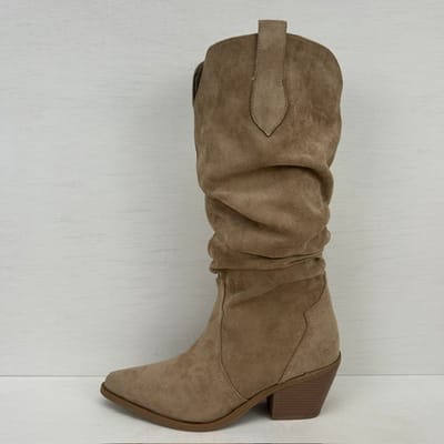 Gave suèdine cowboylaarzen met trendy design khaki Khaki / 36