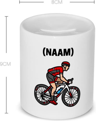 Akyol - wielrenner met je eigen naam Spaarpot - Wielrennen - sport liefhebbers - mensen die houden van wielrennen - verjaardagscadeau - verjaardag - cadeau - kado - geschenk - gift - 350 ML inhoud