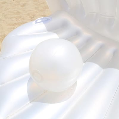 Coquillage gonflable pour piscine pour adultes, coquillage géant avec lit flottant en perles blanc perle