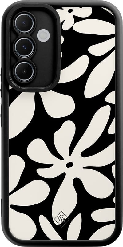 Casimoda® hoesje - Geschikt voor Samsung Galaxy A55 - Noir Bloom - Zwart TPU Backcover - Planten - Zwart