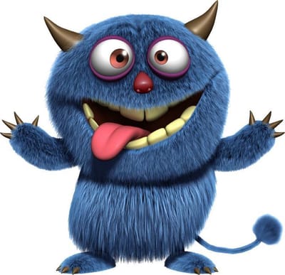 Muursticker Blauw monster