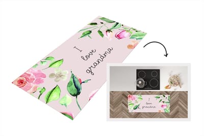 Keukenloper - Loper keuken - Spreuken - I love Grandma - Quotes - 120x50 cm - Keukenloper vinyl