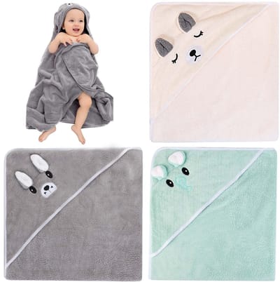 Dailygoods- Capuchonhanddoek 105x105 cm - Babyhanddoek Set - Zacht - Washandjes - Unisex - Originele Uitrusting - Badhanddoek