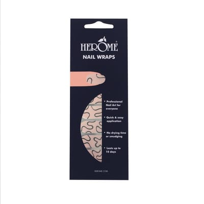 Herome Nail Wraps Nude Waves - Nagelstickers - Nail Art - Zonder Droogtijd - 2x10 stickers