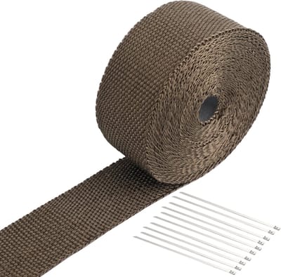 Uitlaat warmtebescherming tape 2 in x 10 m - titanium afdichting - hittebestendig tot 1200 °C - ideaal voor motor - ShopVlot