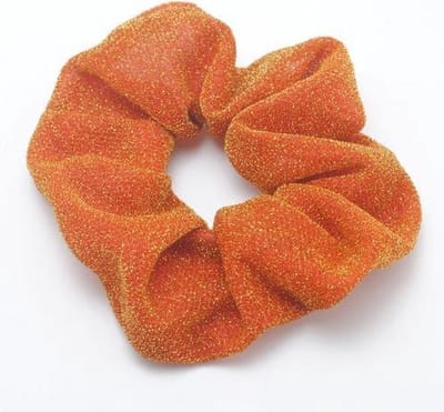 Jumalu scrunchie WK vrouwenvoetbal oranje leeuwinnen - haarwokkel haarelastiekjes - glitter oranje - 1 stuk