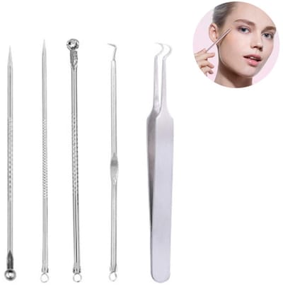 TOVBMUP Mee-eter verwijderaar - Puistjes knijperset - Acne whitehead, mee-eter verwijderaar - roestvrij staal - geschikt voor alle huidtypen