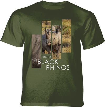 T-shirt Protect Black Rhino Split Portrait Green S