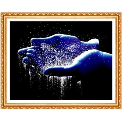 Diamant schilderij dieren vlinder 5d diy diamant schilderij volledige ronde boor diamant rond 20X30CM blue