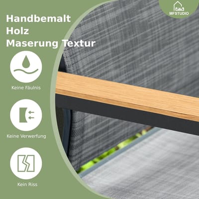 Tuinmeubelset 152x96 cm met 4 Stapelbare Stoelen en Parasolgat 4-5 cm – Weerbestendige Metalen Tuintafel Set voor Buiten, Terras & Tuin – Modern Design – Laura