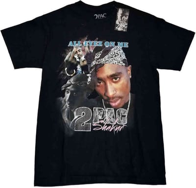Tupac - All Eyez Homage Heren T-shirt - XL - Zwart