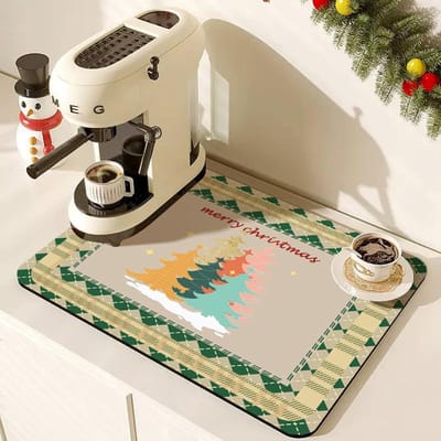 Koffiemachine Afdruipmat Huishoudelijke Keuken Aanrecht Absorberende Mat Kerst Tafelmat Oliebestendig en Strijkbestendig Placemat 30*40CM
