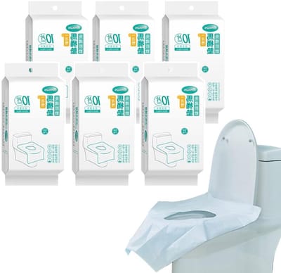 Wegwerp Toilet Brilhoezen - Hygiënische Covers - Reizen en Onderweg - Waterdicht en Zelfklevend - 60 Stuks - Blauw