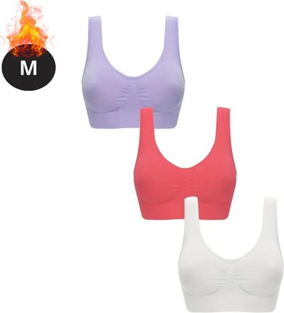Bovista BH Set Zonder Beugel - Zonder Bandjes - Push-up Bh's - Comfort Beha - Comfortabel - Sterk - Dames - 3 Pack - Gemengd 9 - Maat M