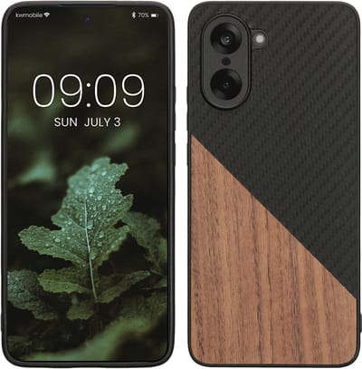 kwmobile hoesje geschikt voor OnePlus Nord CE5 - Backcover in donkerbruin / zwart -Smartphonehoesje - design