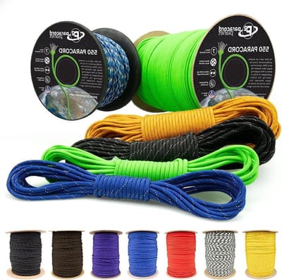 Reflectief Paracord - Touw Nylon - Outdoor Activiteiten - 7 Kern Strands - 1000 Voet - Rood