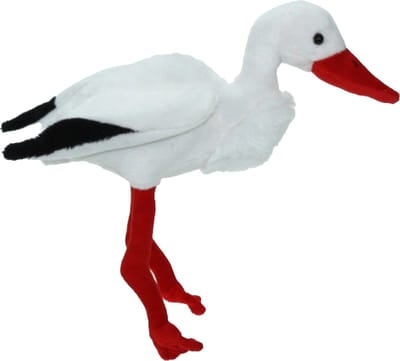 Cornelissen Ooievaar knuffel - 22 cm - geboorte knuffel - pluche - vogel knuffels