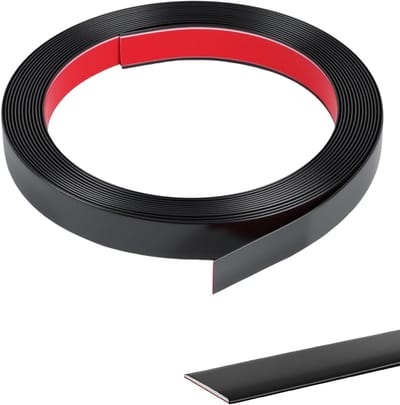 Flexibele Zelfklevende Decoratieve Rand, 6M x 2CM PVC Wandafwerking, Zwart, Zelfklevende Strip voor Spiegelranden, Raam- en Vloerafwerking, Muur- en Tegelranden