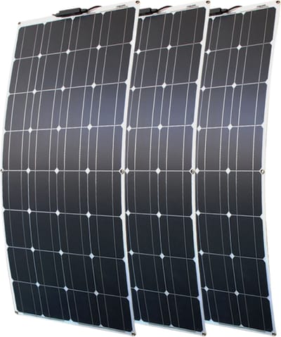 Thuys - Zonnepanelen Compleet Pakket - Flexibel Materiaal - Waterbestendig - Set van 3 - Zwart