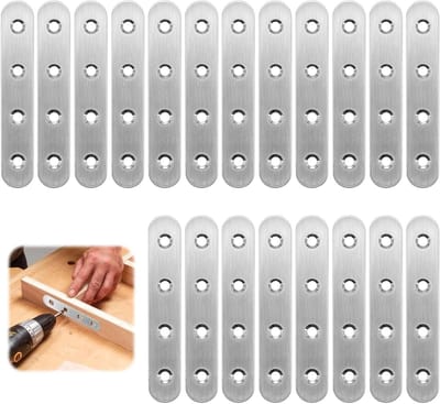 20 Stuks Platte Beugels met Gaten, 97x16x1.75mm Verbindingselementen voor Houtconstructie, Perfect voor Houten Leuningen en Meubelmontage