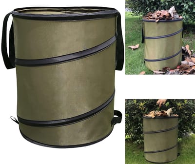 Tuinafvalzak - opvouwbare tuinafvalzak - afvalzak tuin - onkruidzakken - bladzakken-Tuinbenodigdheden - Draagbaar en opvouwbaar - Oxford-doek - Campingprullenbak - Milieuvriendelijk en herbruikbaar - Groen - Inhoud 10 gallon